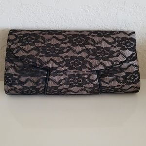 Black lace clutch